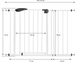 Türschutzgitter Weiß 105-115 cm aus Metall