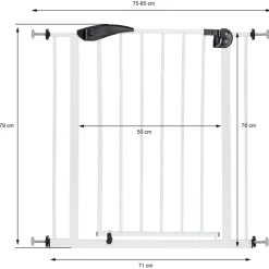 Türschutzgitter Weiß 75-85 cm aus Metall