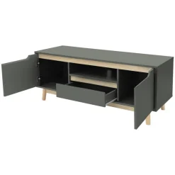 TV Lowboard Fernsehschrank 120x40 cm in mattgrün aus MDF & Kiefernholz ML-Design
