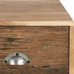 TV-Lowboard mit zwei Schubladen 110x50x40 cm aus Akazien- und Schwellenholz mit Metallbeine  WOMO-Design