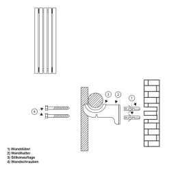 Universal Befestigungsmaterial für Heizkörper Komplettset Chrome LuxeBath