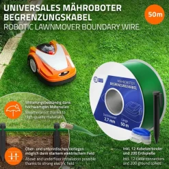 Universal 100m Begrenzungskabel für Mähroboter + 400 Erdnägel