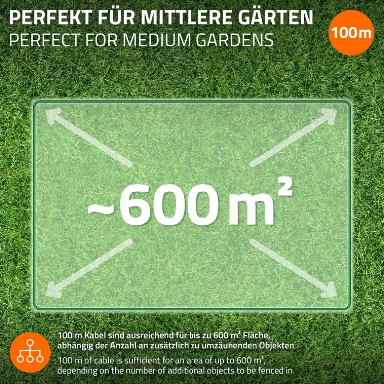 Universal 100m Begrenzungskabel für Mähroboter + 350 Erdnägel