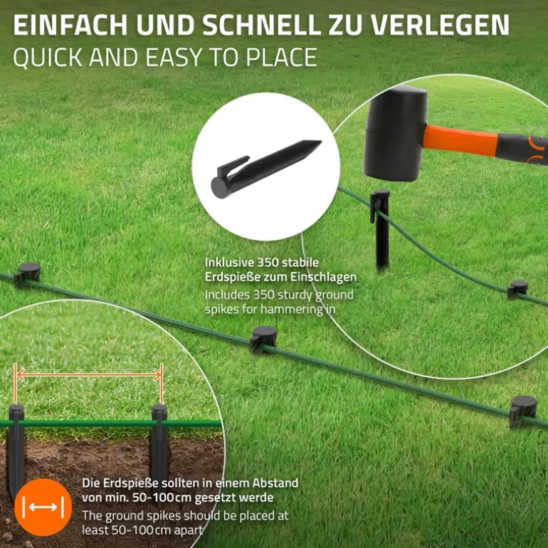 Universal 100m Begrenzungskabel für Mähroboter + 350 Erdnägel