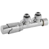 Ventil-Armaturen Set Multiblock Chrom Eckform inkl. Thermostatkopf LuxeBath