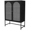 Vitrinenschrank doppeltürig 85x102x40 cm Vitrine mit 2 Einlegeböden Schwarz aus Stahl ML-Design