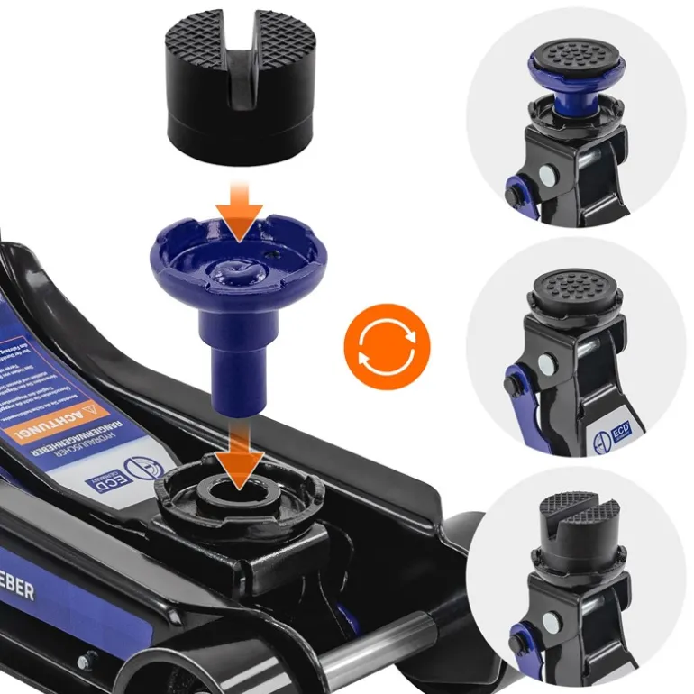Wagenheber hydraulisch 2,5T Rangierwagenheber tragbar inkl. 2x Gummiauflage & SUV-Adapter