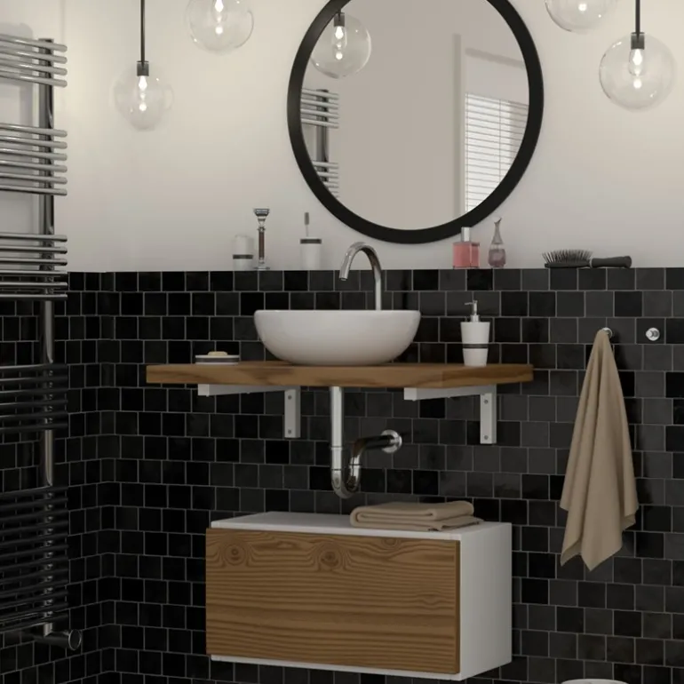 Wandkonsole Regalhalterung 2er Set 350 x 150 mm weiß aus Stahl ML-Design