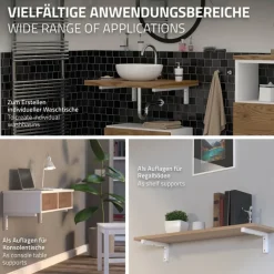 Wandkonsole Regalhalterung 2er Set 350 x 150 mm weiß aus Stahl ML-Design