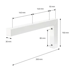 Wandkonsole Regalhalterung 2er Set 350 x 150 mm weiß aus Stahl ML-Design