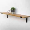 Wandkonsole Regalhalterung 2er Set 200 x 145 mm Schwarz aus Stahl ML-Design