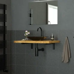 Wandkonsole Regalhalterung 2er Set 400 x 150 mm schwarz aus Stahl ML-Design