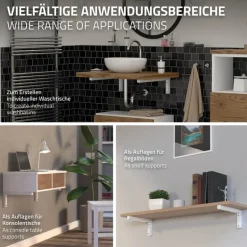 Wandkonsole Regalhalterung 2er Set 400 x 150 mm weiß aus Stahl ML-Design
