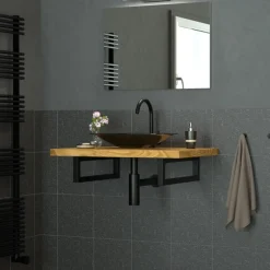 Wandkonsole Regalhalterung 2er Set 450 x 150 mm schwarz aus Stahl ML-Design