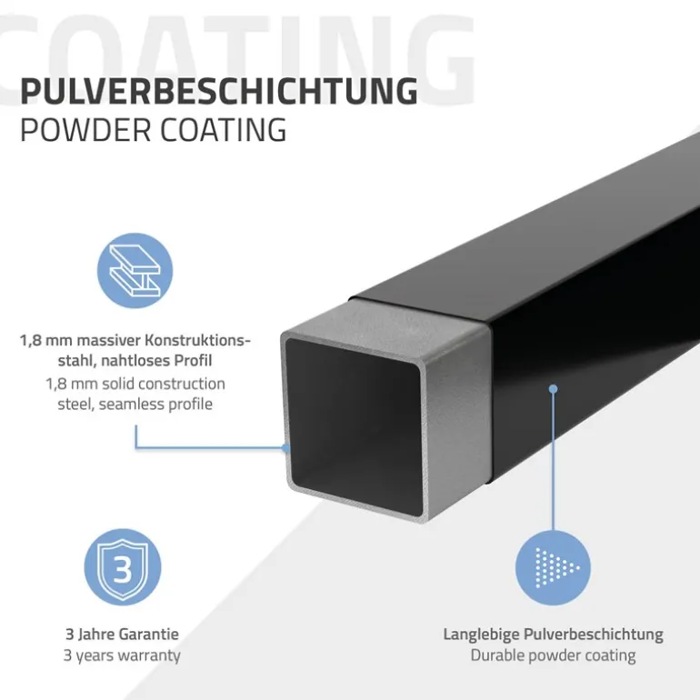 Wandkonsole Regalhalterung 2er Set 450 x 150 mm schwarz aus Stahl ML-Design