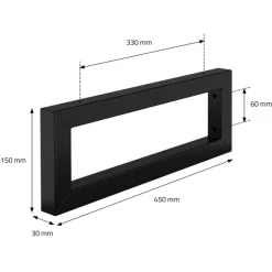 Wandkonsole Regalhalterung 2er Set 450 x 150 mm schwarz aus Stahl ML-Design