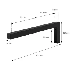 Wandkonsole Regalhalterung 2er Set 450 x 150 mm schwarz aus Stahl ML-Design