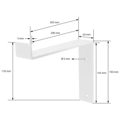 Wandkonsole Regalhalterung 2er Set 200 x 145 mm Weiß aus Stahl ML-Design