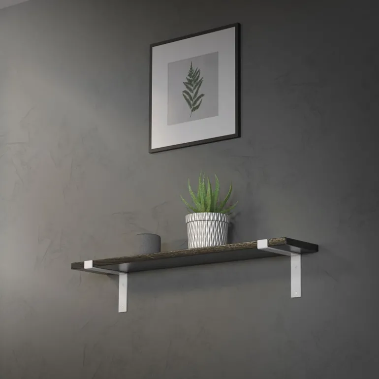 Wandkonsole Regalhalterung 2er Set 200 x 145 mm Weiß aus Stahl ML-Design