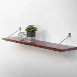 Wandkonsole Regalhalterung 2er Set 220 x 180 mm Grau aus Stahl ML-Design