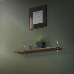 Wandkonsole Regalhalterung 2er Set 220 x 180 mm Grau aus Stahl ML-Design
