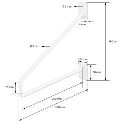 Wandkonsole Regalhalterung 2er Set 220 x 180 mm Weiß aus Stahl ML-Design