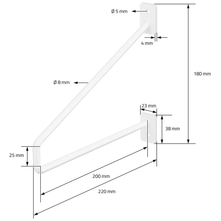 Wandkonsole Regalhalterung 2er Set 220 x 180 mm Weiß aus Stahl ML-Design