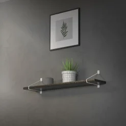 Wandkonsole Regalhalterung 2er Set 220 x 180 mm Weiß aus Stahl ML-Design