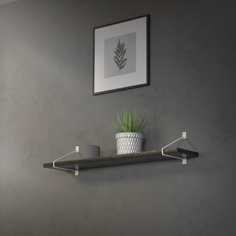 Wandkonsole Regalhalterung 2er Set 220 x 180 mm Weiß aus Stahl ML-Design