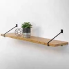 Wandkonsole Regalhalterung 2er Set 220 x180 mm Schwarz aus Stahl ML-Design