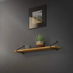 Wandkonsole Regalhalterung 2er Set 220 x180 mm Schwarz aus Stahl ML-Design