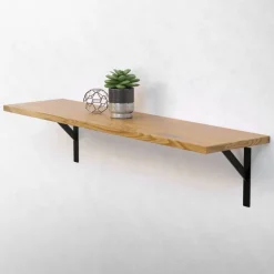 Wandkonsole Regalhalterung 2er Set 240 x 240 mm Schwarz aus Aluminium ML-Design