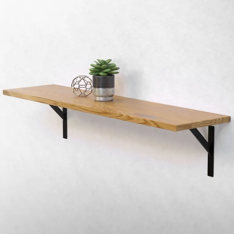 Wandkonsole Regalhalterung 2er Set 240 x 240 mm Schwarz aus Aluminium ML-Design