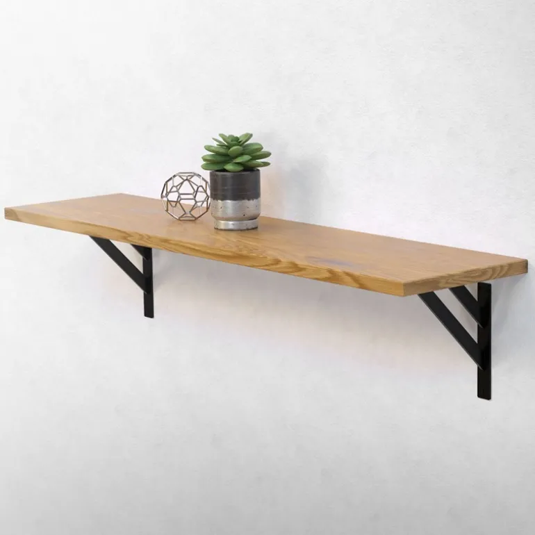 Wandkonsole Regalhalterung 2er Set 240 x 240 mm Schwarz aus Aluminium ML-Design