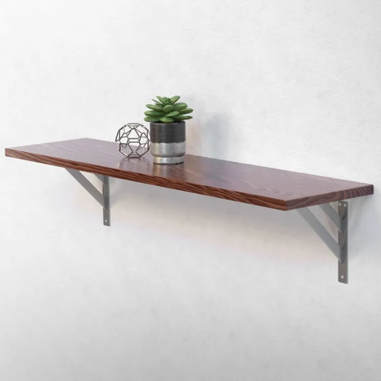 Wandkonsole Regalhalterung 2er Set 240 x 240 mm Silber aus Aluminium ML-Design