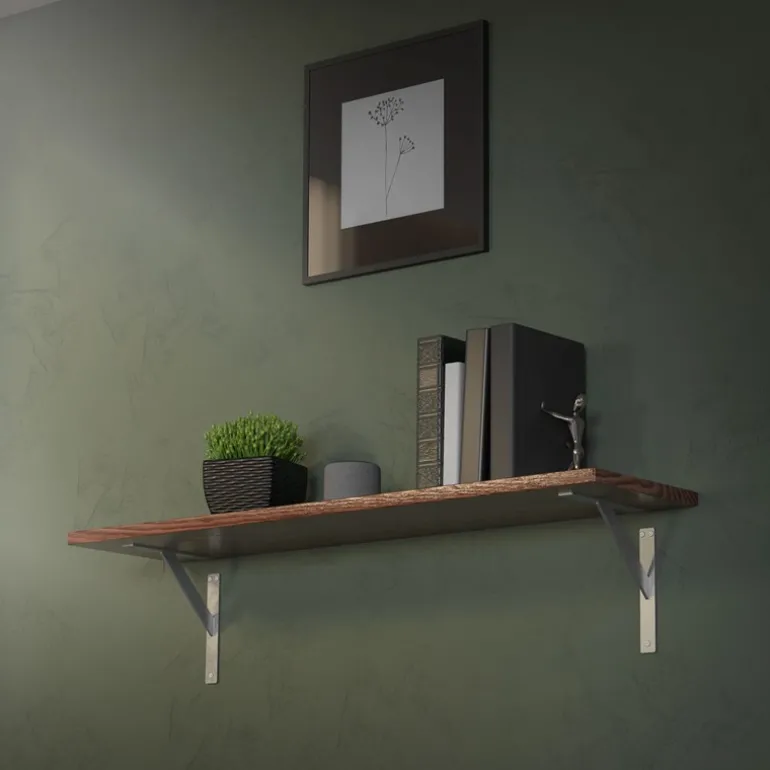 Wandkonsole Regalhalterung 2er Set 240 x 240 mm Silber aus Aluminium ML-Design