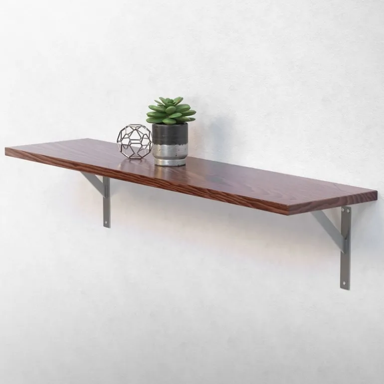 Wandkonsole Regalhalterung 2er Set 240 x 240 mm Silber aus Aluminium ML-Design