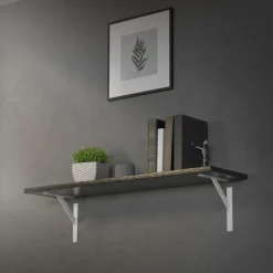 Wandkonsole Regalhalterung 2er Set 240 x 240 mm Weiß aus Aluminium ML-Design