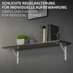 Wandkonsole Regalhalterung 2er Set 240 x 240 mm Weiß aus Aluminium ML-Design