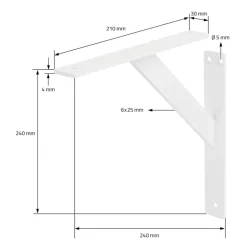 Wandkonsole Regalhalterung 2er Set 240 x 240 mm Weiß aus Aluminium ML-Design