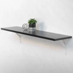 Wandkonsole Regalhalterung 2er Set 240 x 240 mm Weiß aus Aluminium ML-Design