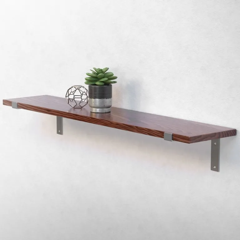 Wandkonsole Regalhalterung 2er Set 250 x 145 mm Grau aus Stahl ML-Design