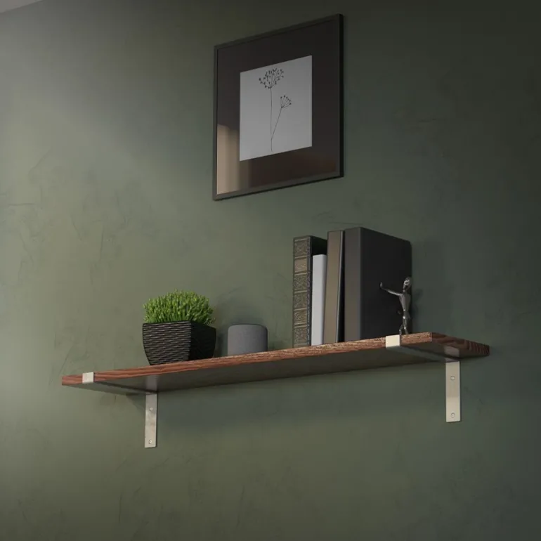 Wandkonsole Regalhalterung 2er Set 250 x 145 mm Grau aus Stahl ML-Design