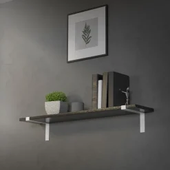 Wandkonsole Regalhalterung 2er Set 250 x 145 mm Weiß aus Stahl ML-Design