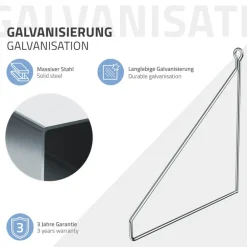 Wandkonsole Regalhalterung 2er Set 250 x 250 mm Silber aus Stahl ML-Design