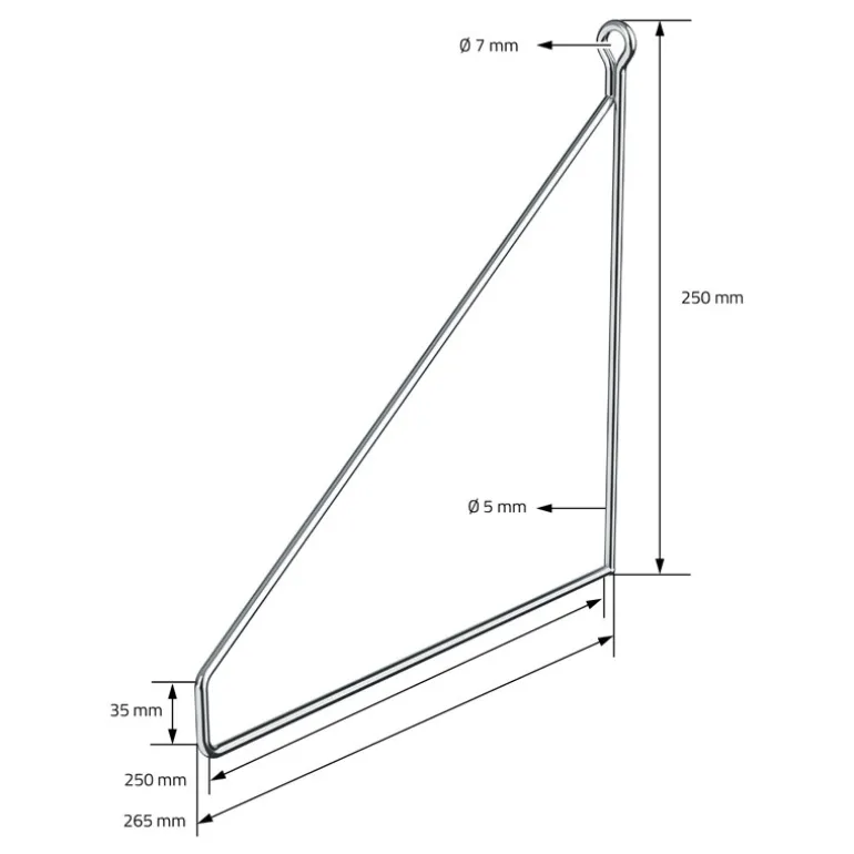 Wandkonsole Regalhalterung 2er Set 250 x 250 mm Silber aus Stahl ML-Design