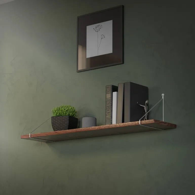 Wandkonsole Regalhalterung 2er Set 250 x 250 mm Silber aus Stahl ML-Design