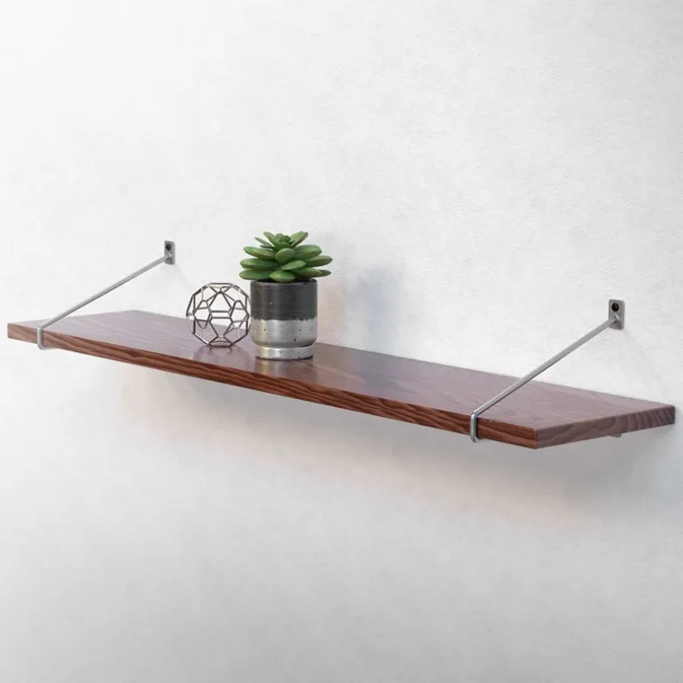 Wandkonsole Regalhalterung 2er Set 265 x 180 mm Grau aus Stahl ML-Design