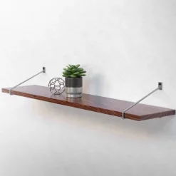 Wandkonsole Regalhalterung 2er Set 265 x 180 mm Grau aus Stahl ML-Design
