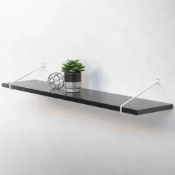 Wandkonsole Regalhalterung 2er Set 265 x 180 mm Weiß aus Stahl ML-Design